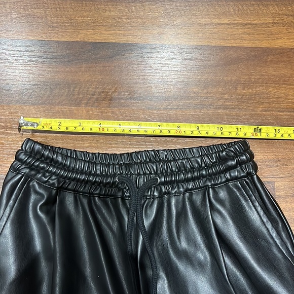 Zara black joggers faux leather. Size XS. Very trendy. !! Super sexy jogger. - Picture 7 of 9